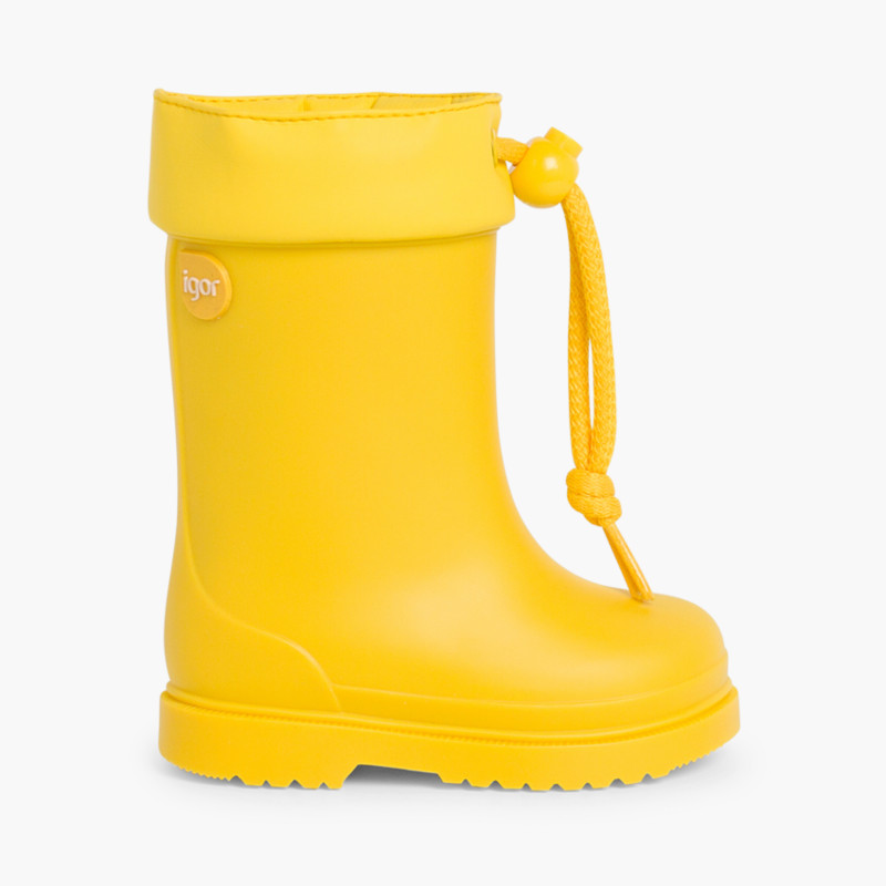 Bottes de pluie Igor hautes avec col ajustable Jaune