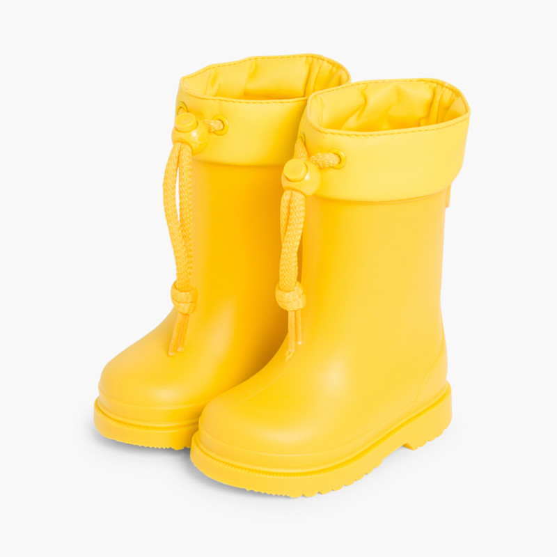 Bottes de pluie Igor hautes avec col ajustable Jaune