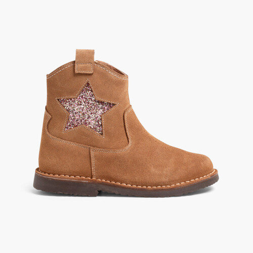 Bottes Glitter à fermeture éclair Taupe