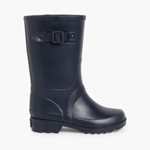 Bottes de pluie pour Femme et Enfants à ornement boucle Bleu Marine