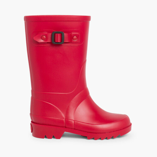 Bottes de pluie pour Femme et Enfants à ornement boucle Rouge