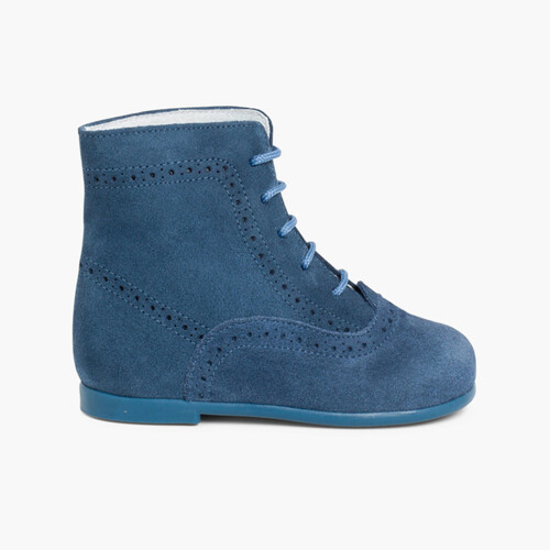 Bottines en suède Bleu moyen