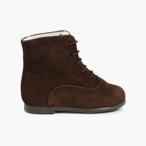 Bottines en suède Marron