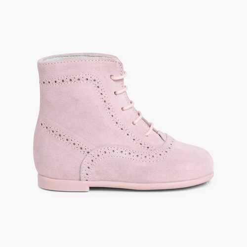 Bottines en suède Rose