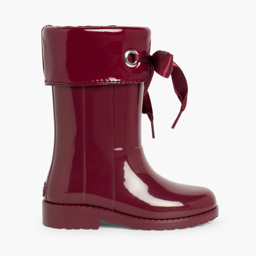 Bottes de pluie fille style verni IGOR  Bordeaux