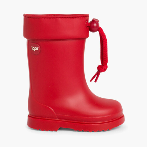 Bottes de pluie Igor hautes avec col ajustable Rouge