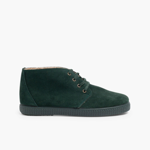 Bottes Fourrées pour Enfant à Lacets Vert