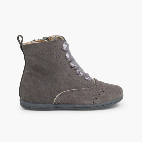 Bottines en suéde a fermeture éclair  Gris