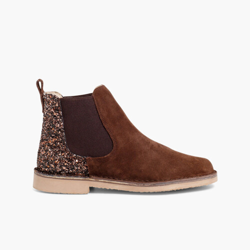 Bottines Chelsea Fille et Femme Glitter Marron