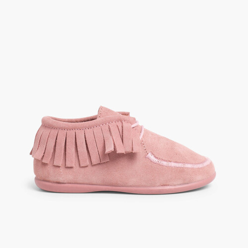 Bottines Enfant et Femme à franges Rose