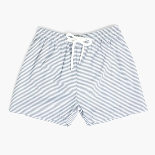 Short de bain en popeline garçon Rayures vertes