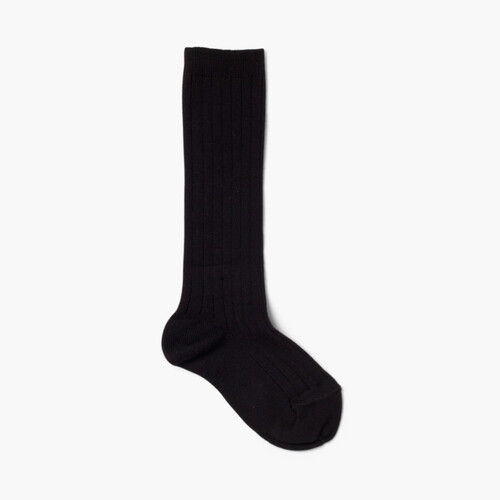 Chaussettes Hautes Enfant Maille Côtelée Condor Noir