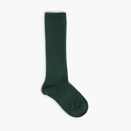 Chaussettes Hautes Enfant Maille Côtelée Condor Vert
