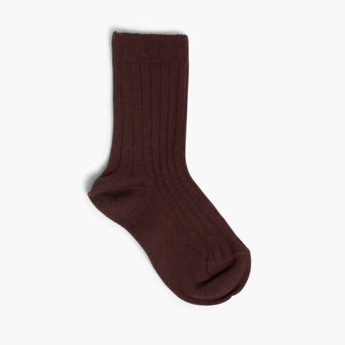 Chaussettes Courtes Enfant Maille Côtelée Condor Marron