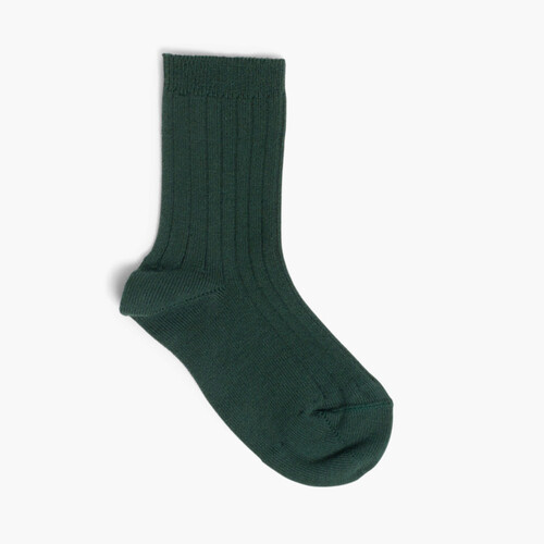 Chaussettes Courtes Enfant Maille Côtelée Condor Vert