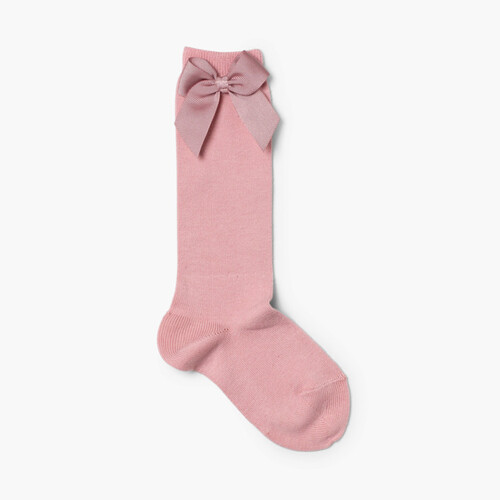 Chaussettes Hautes Condor Coton avec ruban  Rose Claire