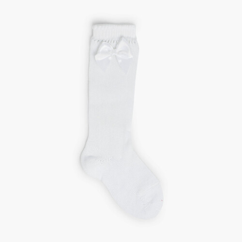 Chaussettes Hautes CONDOR Perlées avec Rubans Blanc