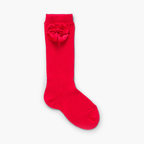 Chaussettes Hautes CONDOR Perlées avec Rubans Rouge