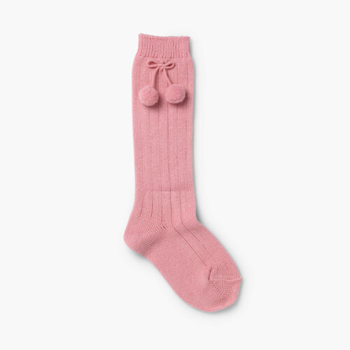 Chaussettes Bébé CONDOR avec pompons Rose Claire