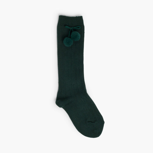 Chaussettes Bébé CONDOR avec pompons Vert