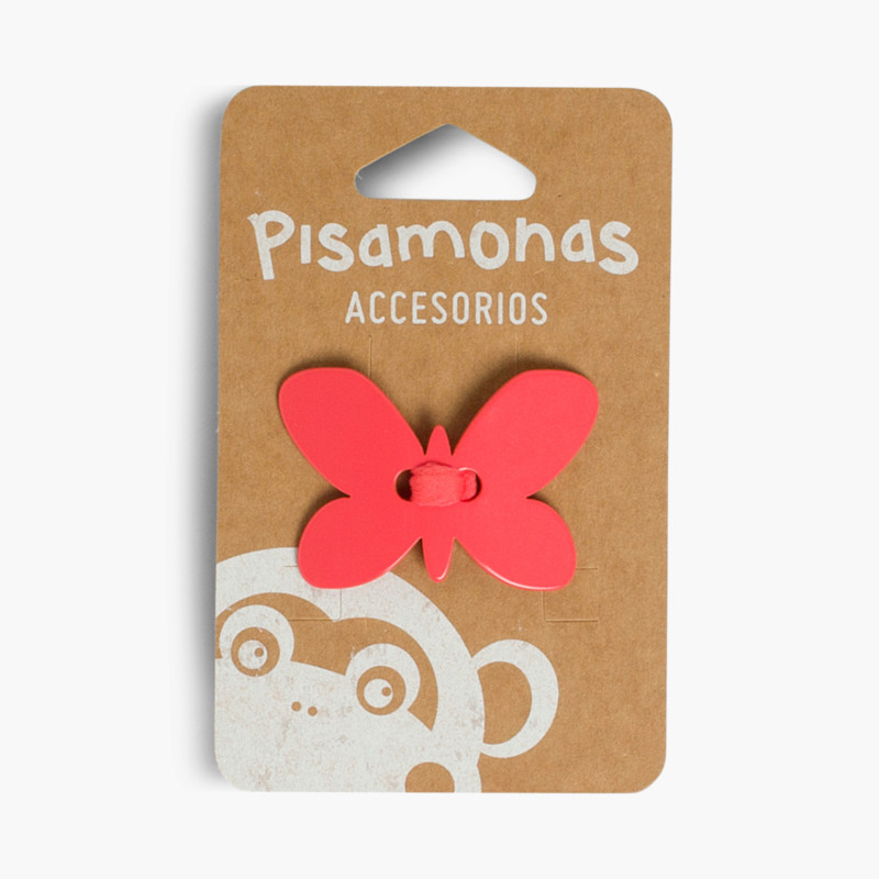 Chouchou pour Cheveux avec Papillon  Corail