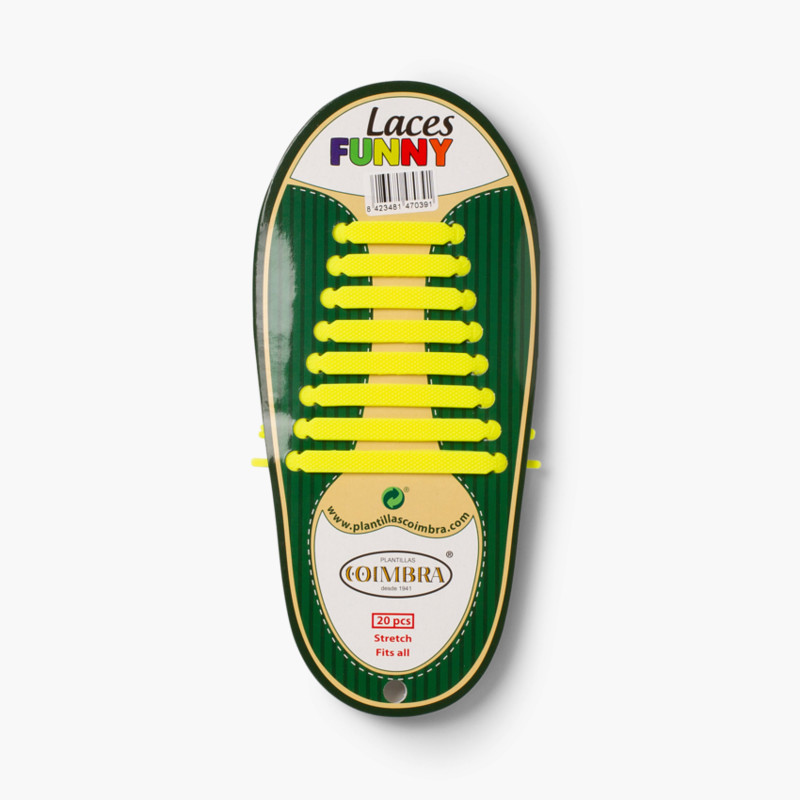 Lacets élastiques de couleurs Pack de 20 Jaune