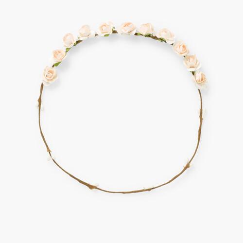 Bande moyenne à fleurs Écru