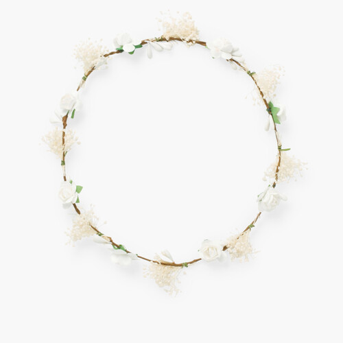 Bande simple pour cheveux avec fleurs et gysophile Blanc