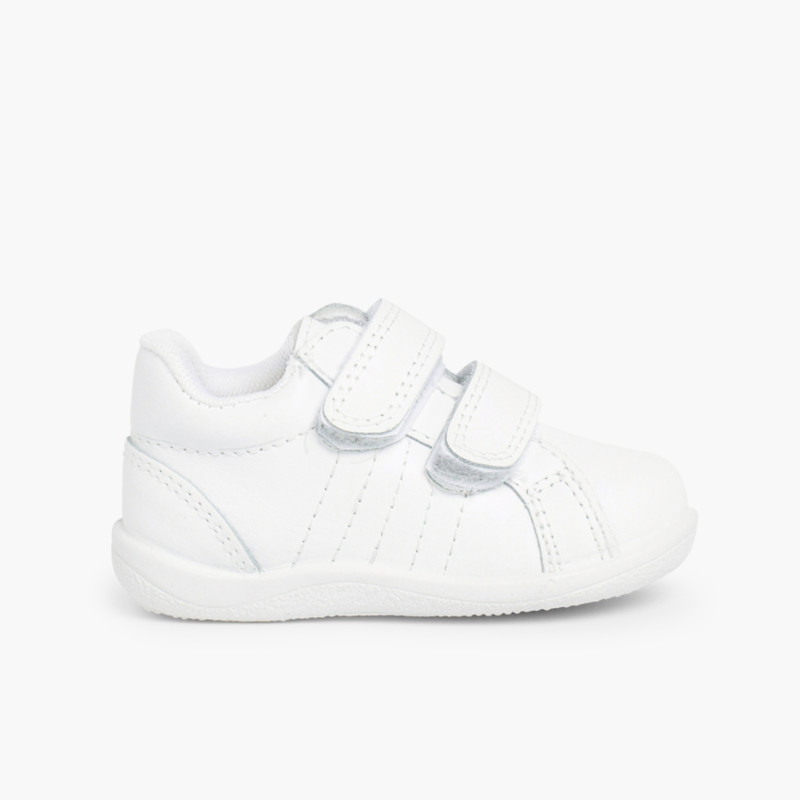Baskets en cuir petites tailles pour Bébé et Enfant Blanc
