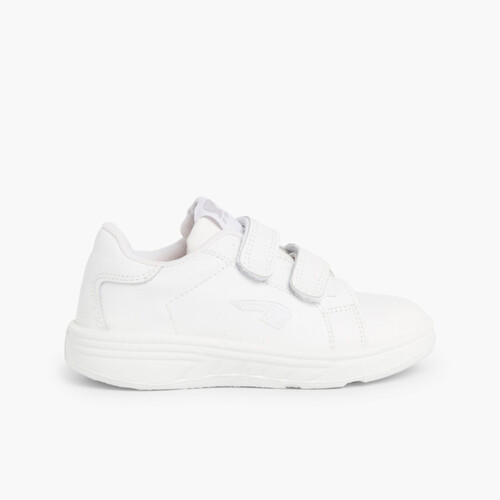 Baskets en cuir grandes tailles pour Enfant Blanc