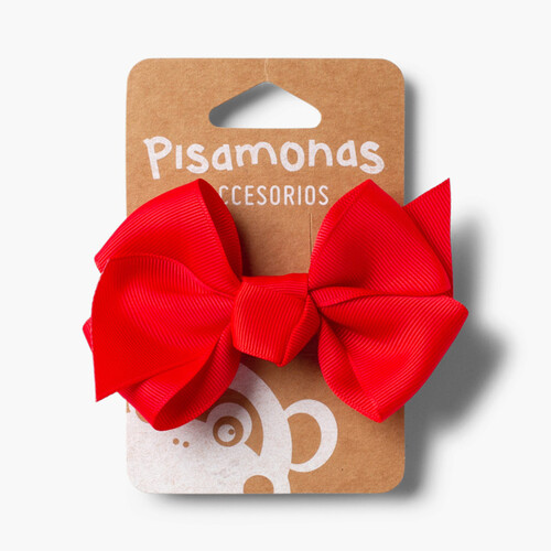 Élastique Cheveux Grand Ruban pour Filles Rouge