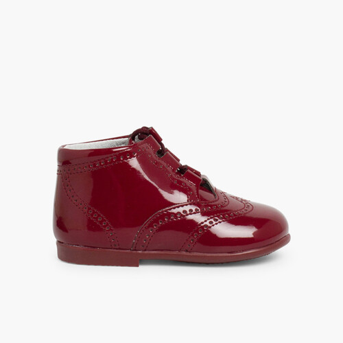 Chaussures Anglaises effet Verni Bordeaux