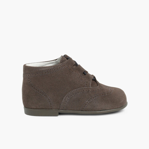 Bottes Chaussures Anglaises en Suède Gris