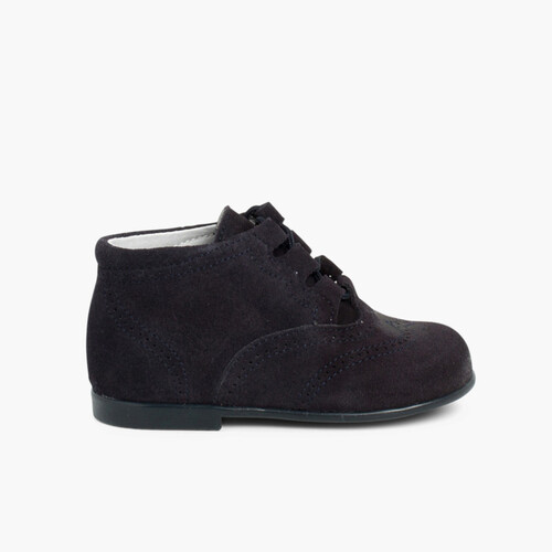 Bottes Chaussures Anglaises en Suède Bleu Marine
