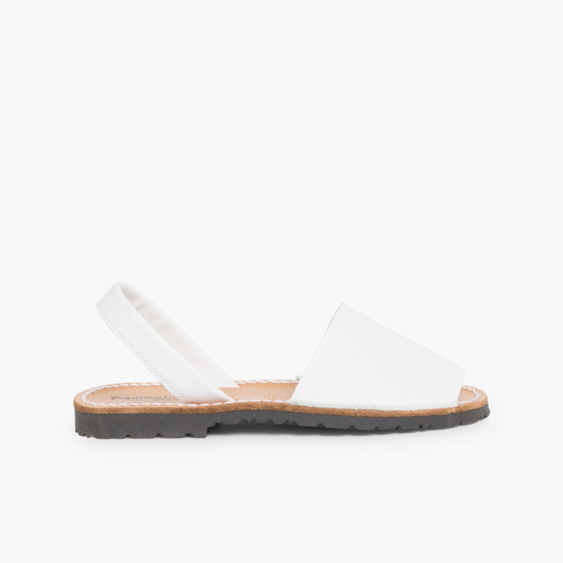 Sandales Avarcas en cuir nappa Blanc