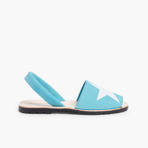 Sandales Avarcas Nubuck avec étoile Turquoise