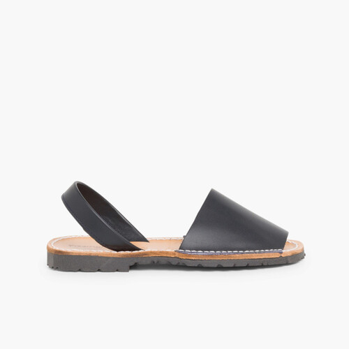 Sandales Avarcas en cuir nappa Bleu Marine