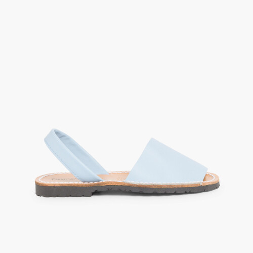 Sandales Avarcas en cuir nappa Bleu Ciel