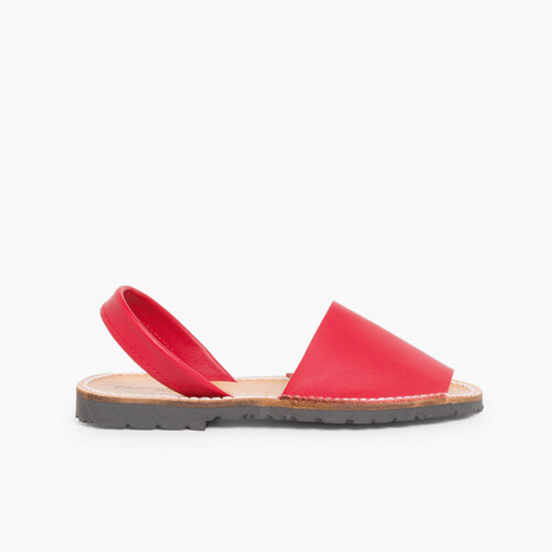Sandales Avarcas en cuir nappa Rouge