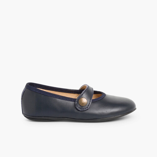 Chaussures à boucle Fille Cuir Couleurs Bleu Marine