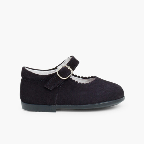 Babies en Suède avec Fermeture à boucle pour filles Bleu Marine