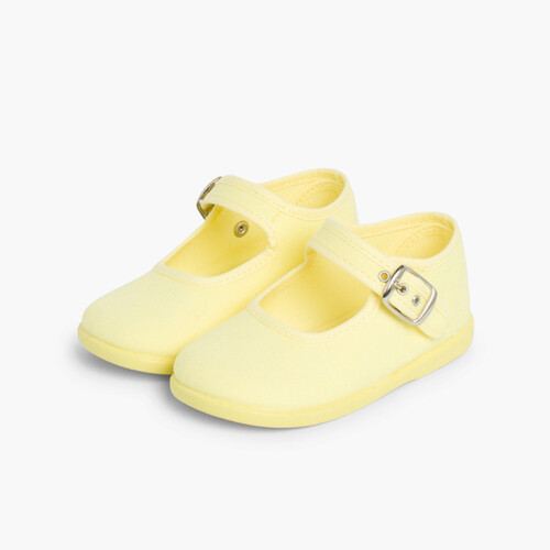 Chaussures en Toile avec Fermeture à boucle Jaune citron