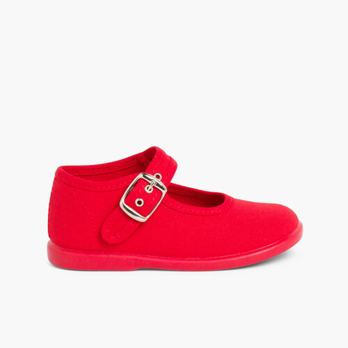 Chaussures en Toile avec Fermeture à boucle Rouge