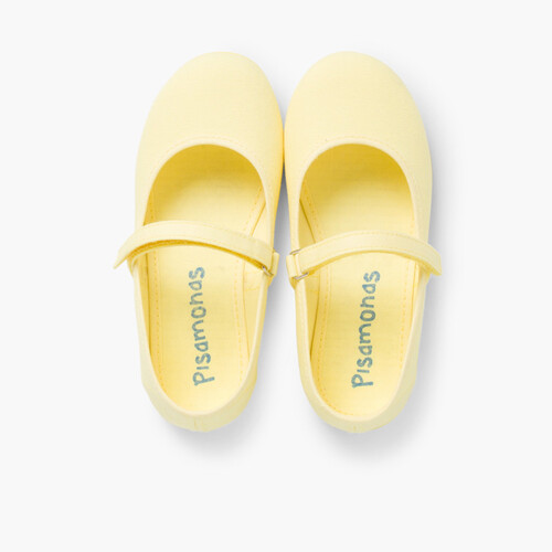 Babies à scratch Fin en toile pour Fille  Jaune citron
