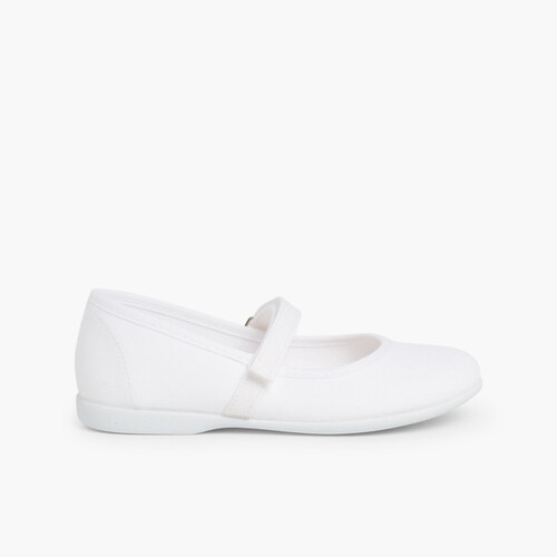 Babies à scratch Fin en toile pour Fille  Blanc