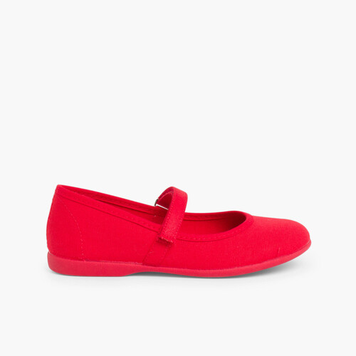 Babies à scratch Fin en toile pour Fille  Rouge