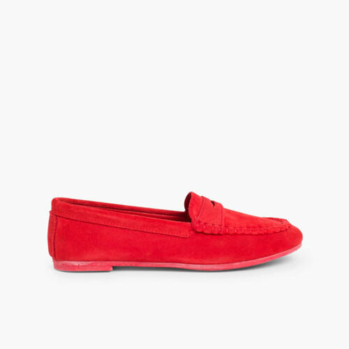 Mocassins en suède avec masque Norteñas Rouge