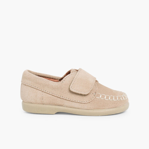 Mocassins en Suède à scratch  Beige