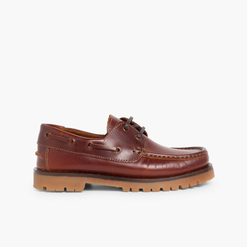 Chaussures Bateaux Garçon à Lacet Marron