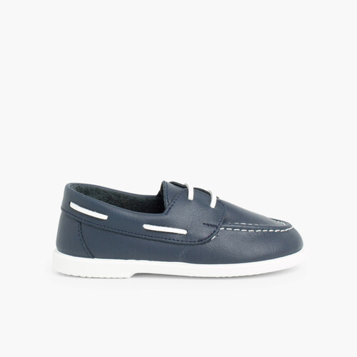 Chaussures bateau en Cuir  Bleu Marine